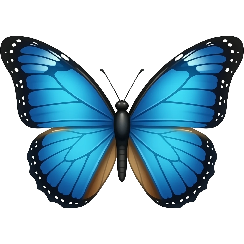 Blue butterfly vector emoji