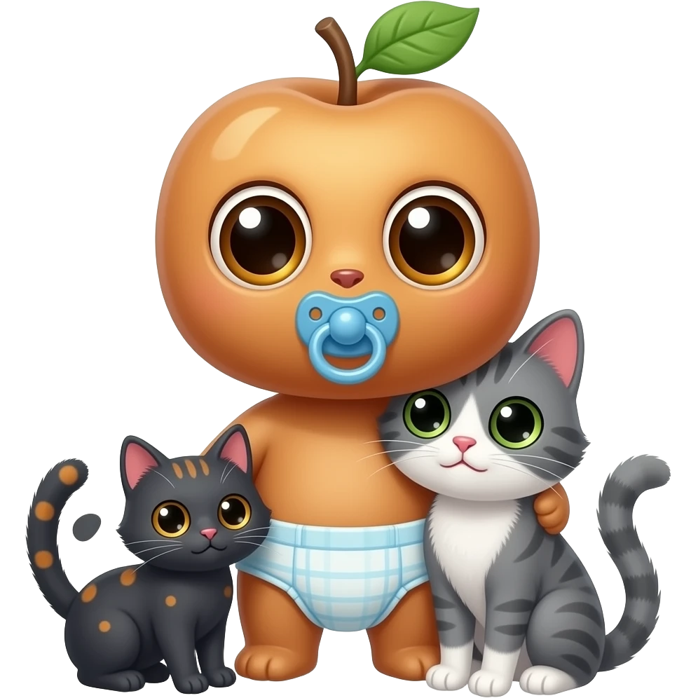Sparkly light brown eyed full body apricot creature with diaper and ...