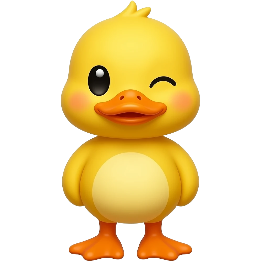 Winking yellow duck emoji
