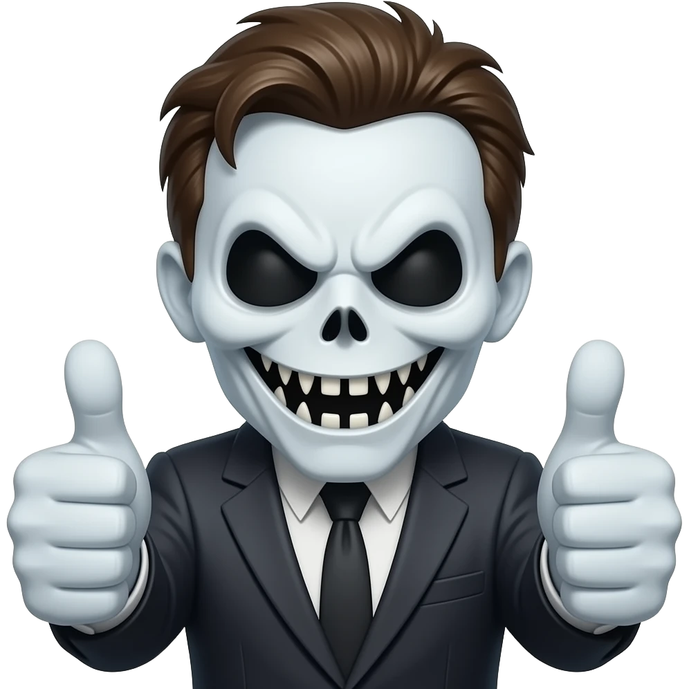 Scary characters with thumbs up emoji