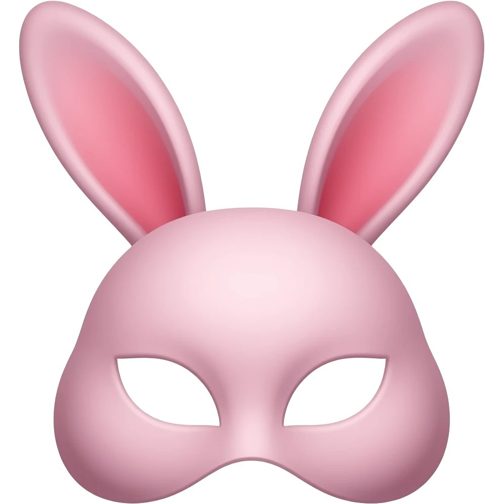 Розовая маска кролика emoji