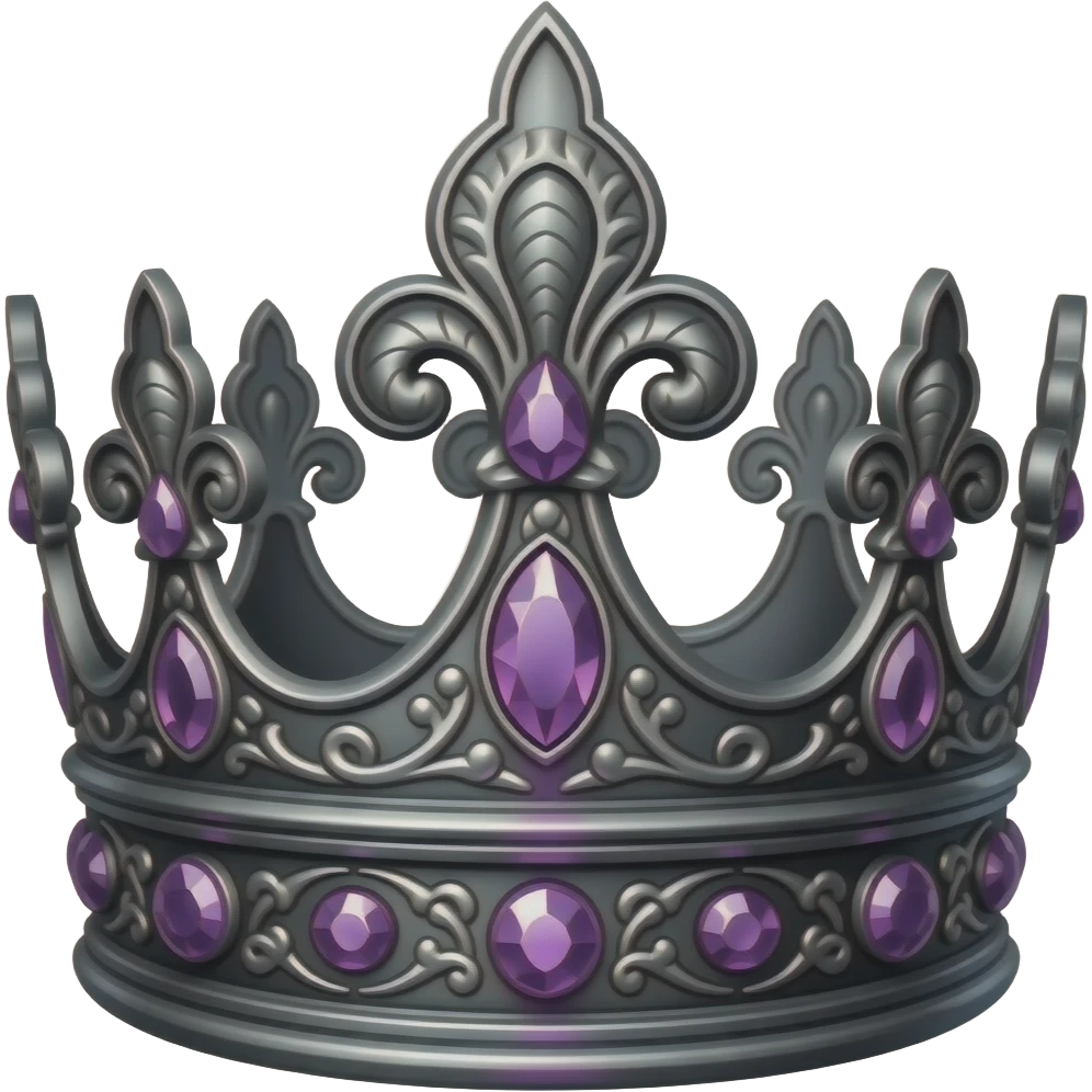 only black crown with purple gems emoji