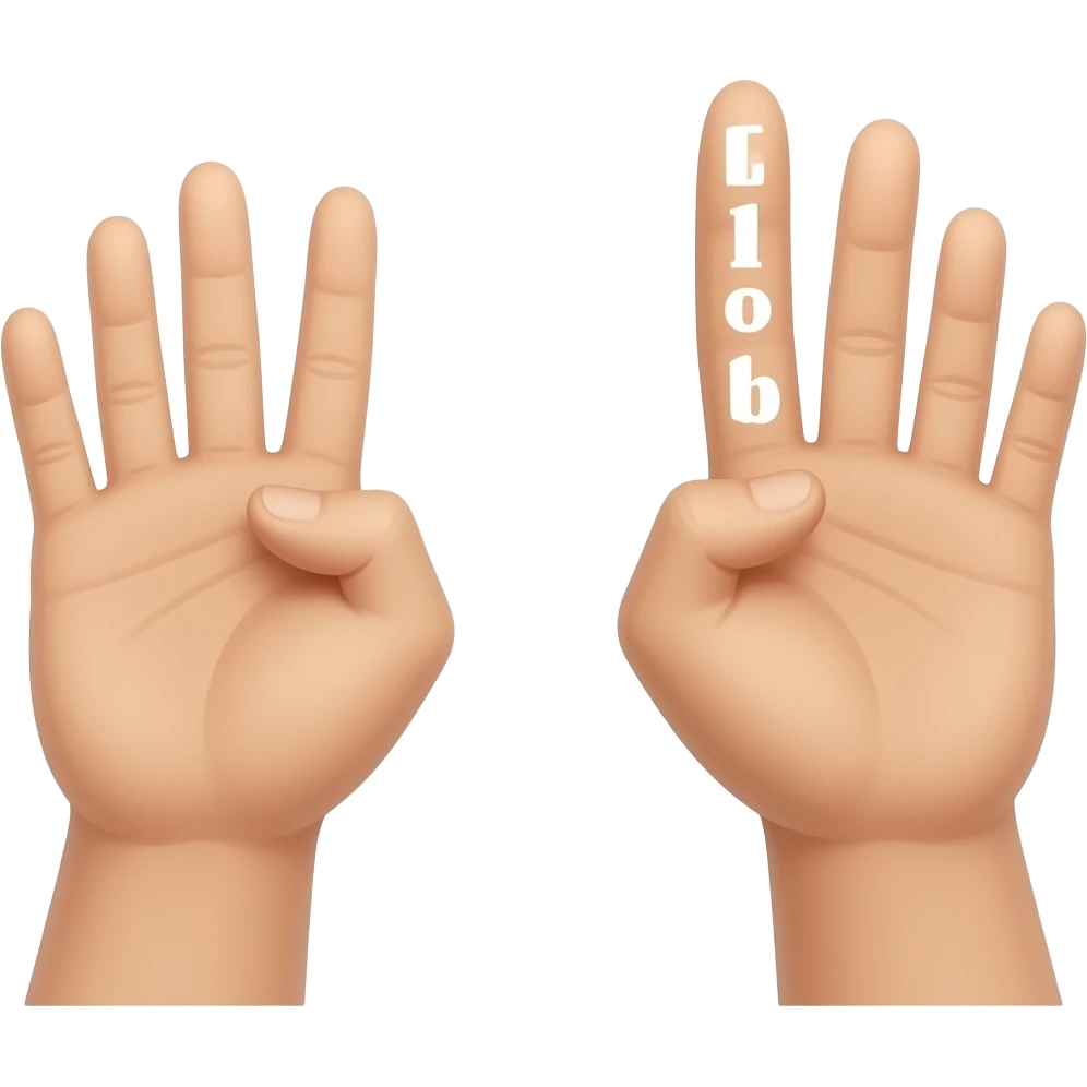 Hands use fingers to spell out the word blood emoji