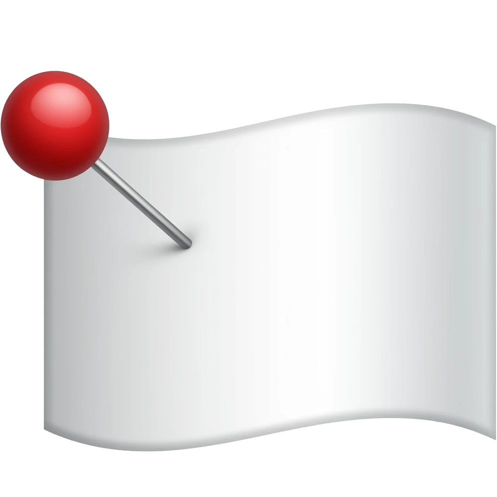 White flag with red round push pin on it emoji