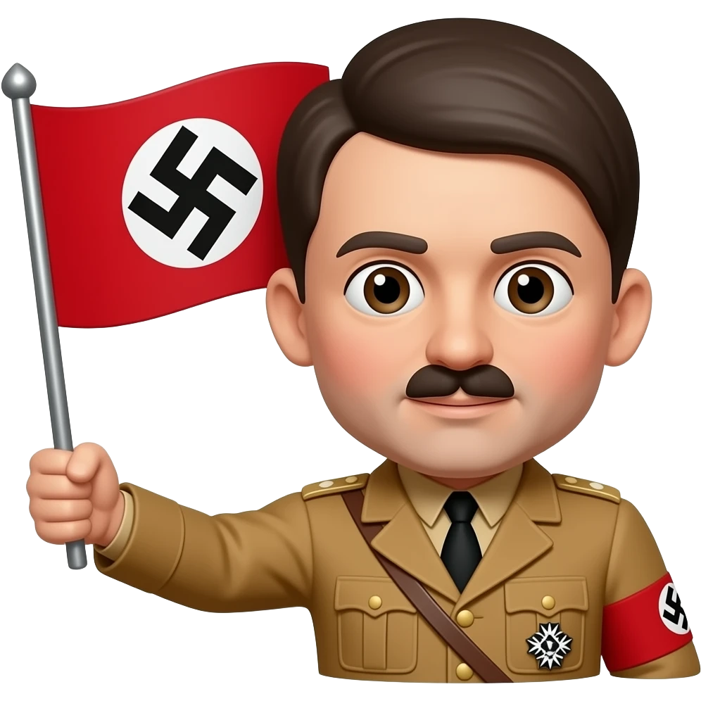 Make hitler holding a nazi flag emoji emoji