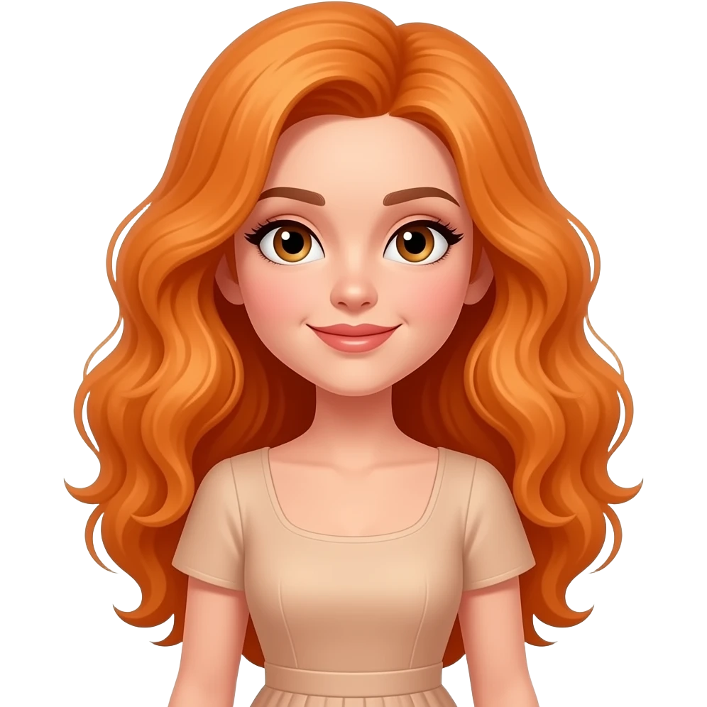 عدل عليها خلي شعرها في فوليوم أكثر ولونه برتقالي والفستان مع نص كم بدون الي فوق emoji