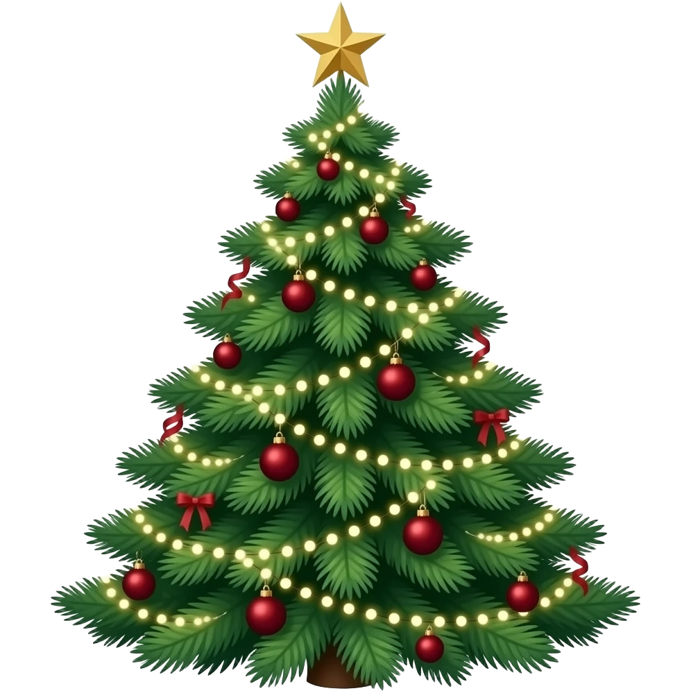 ultra realistic detailed dark green christmas tree with burgundy ...