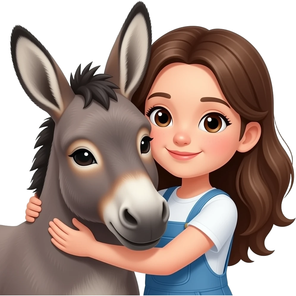 Girl loving donkey emoji
