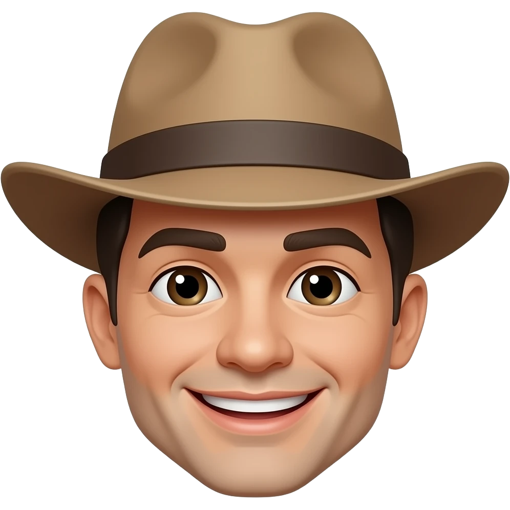 Zeby byl usmiechniety czlowiek z kapeluszem emoji