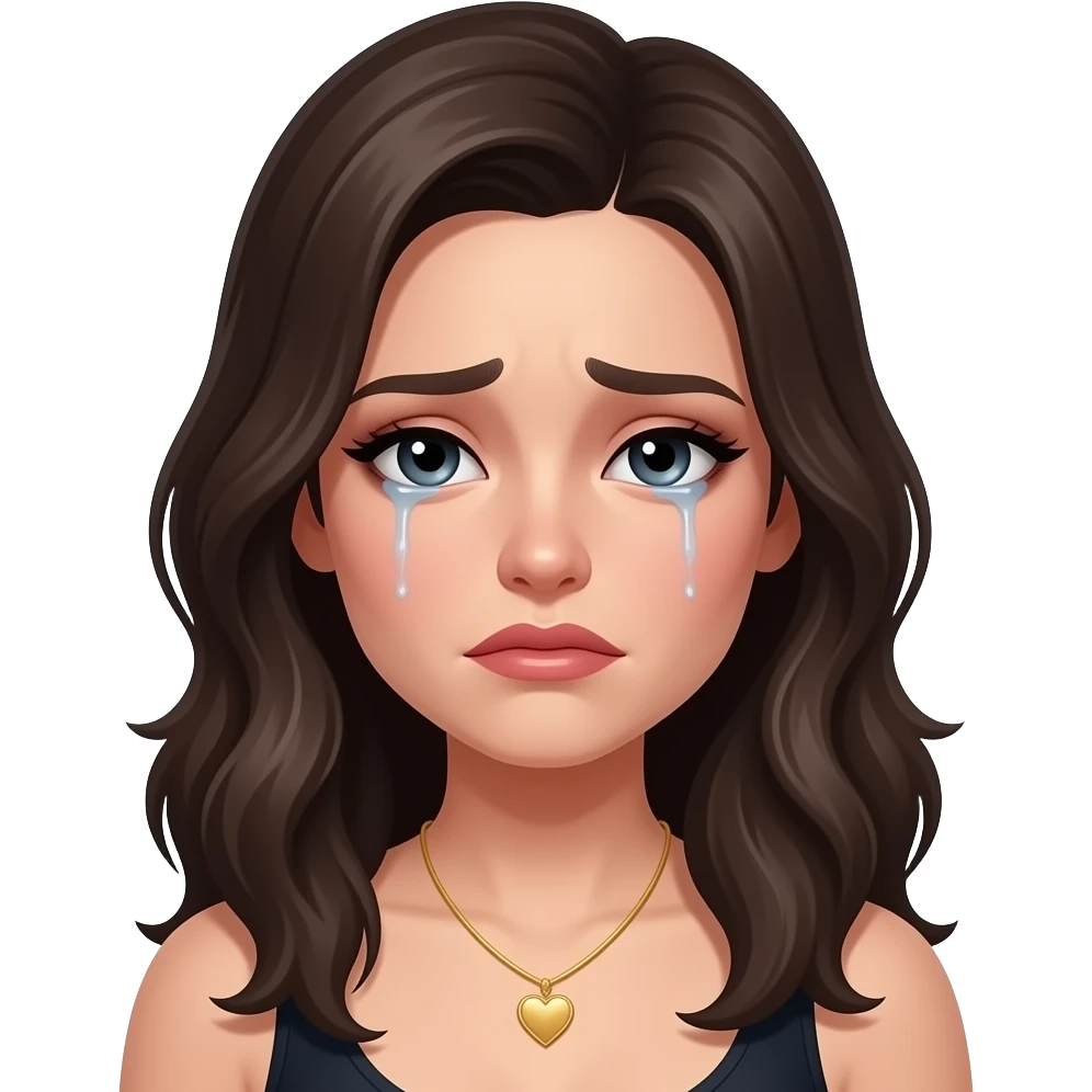 crying glamour emoji, ruined makeup, tragic heartbreak expression emoji