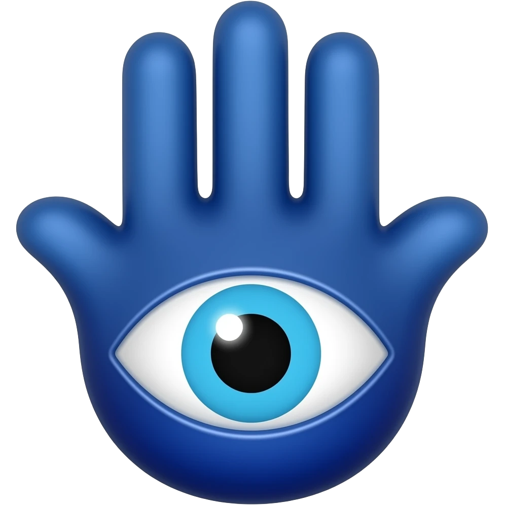 The evil eye hamsa dark blue emoji