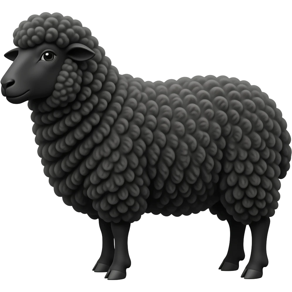 black wooled sheep emoji
