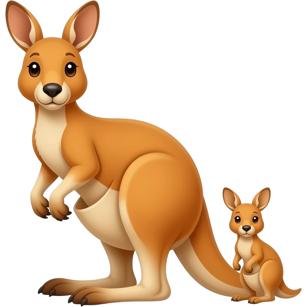 Kangaroo and joey emoji