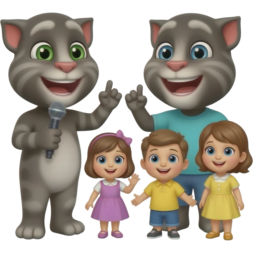 Finger family Talking Tom and friend nursery rhyme emoji | AI Emoji ...
