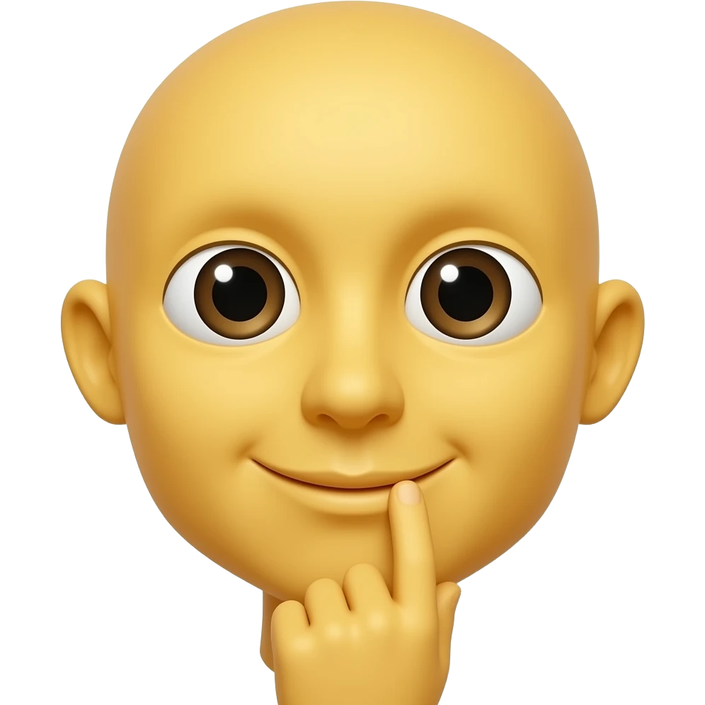 Thinking Emoji Face. Classic Yellow Face Emoji. Apple Style emoji