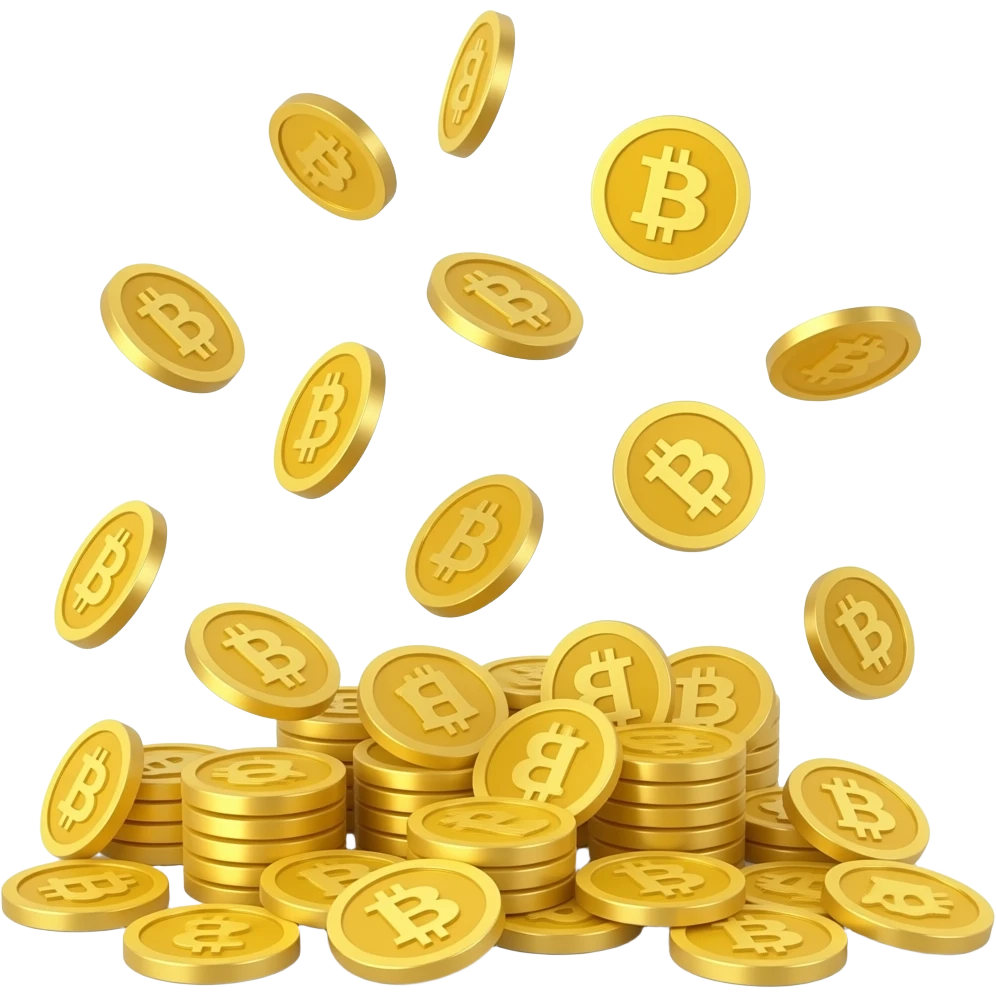pleins de bitcoin qui tombent emoji