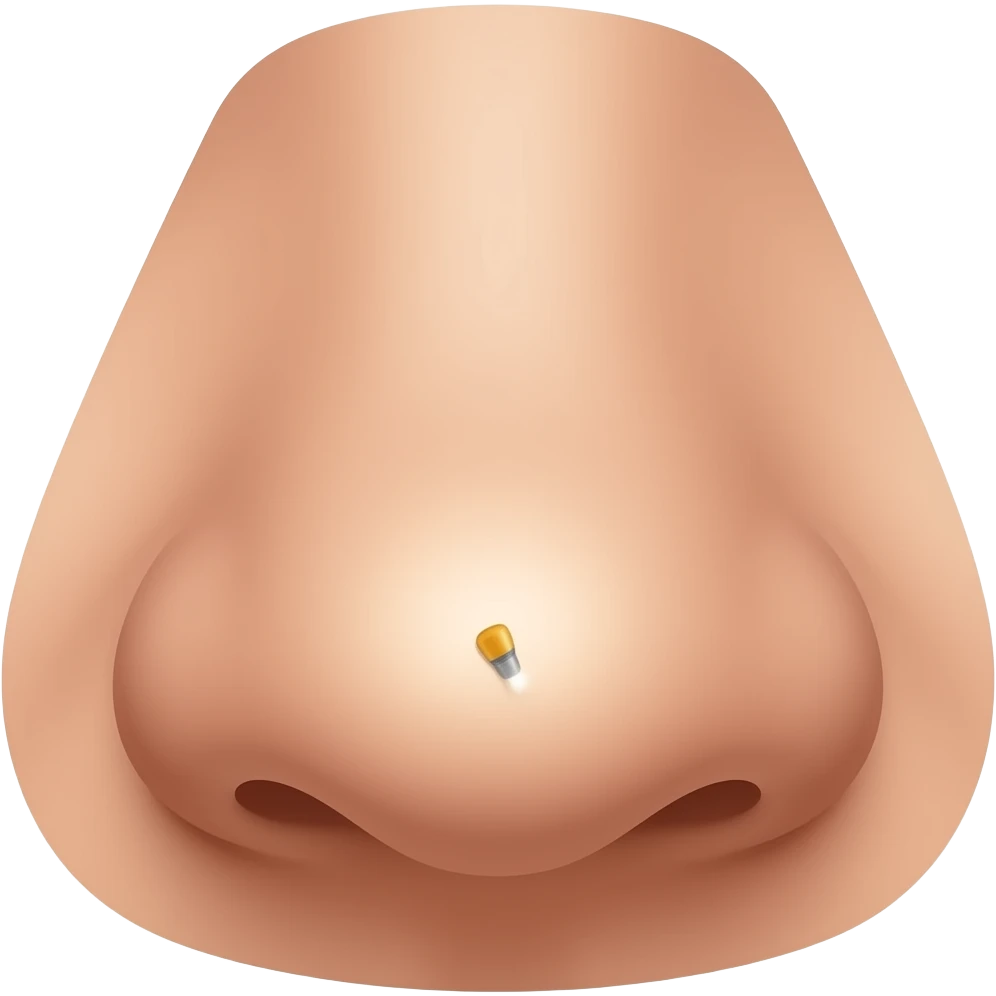 tiny flashlight entering nostril emoji
