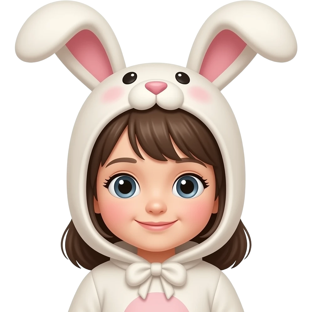Cutest little girl in rabbit emoji