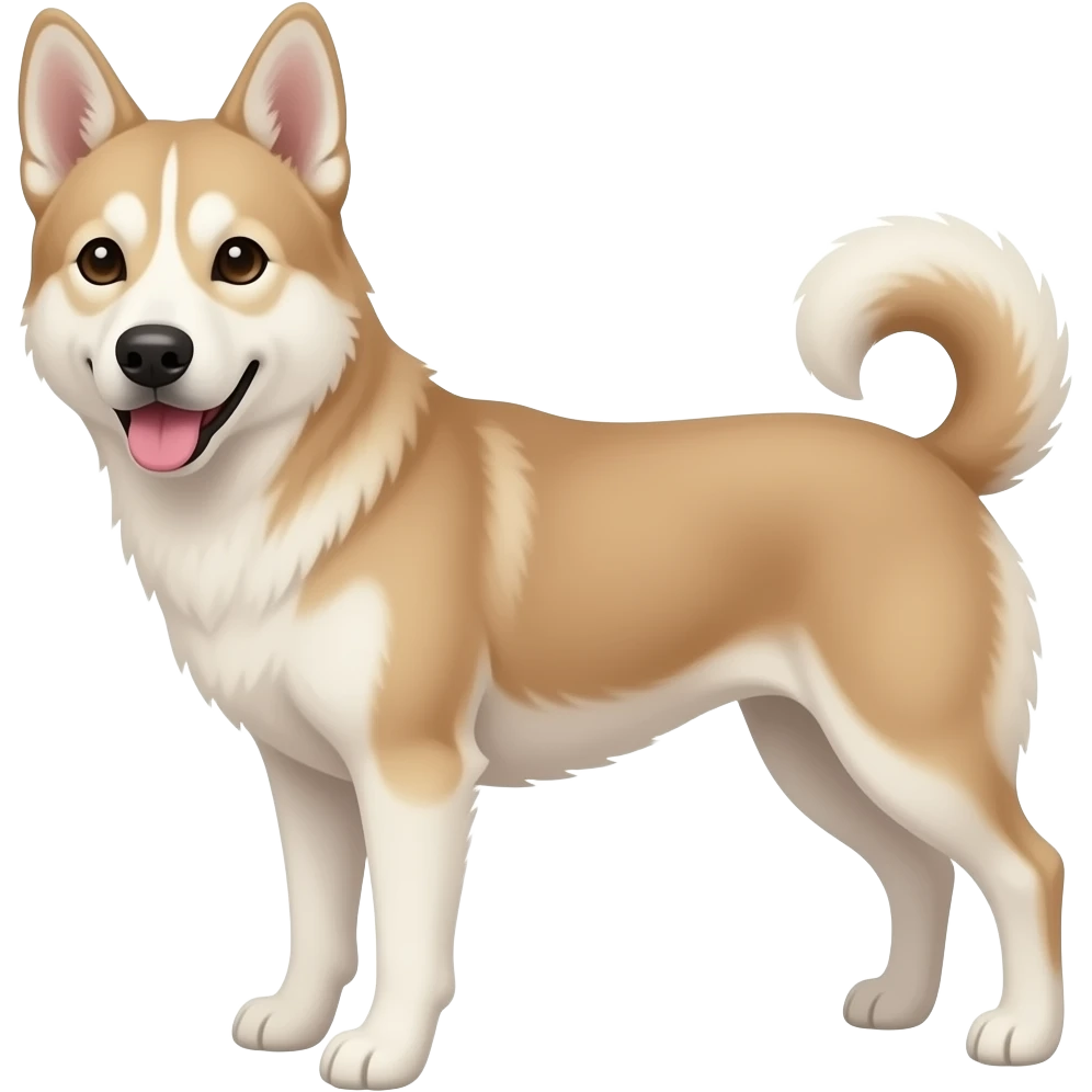 a cream colored heeler husky mix dog. emoji
