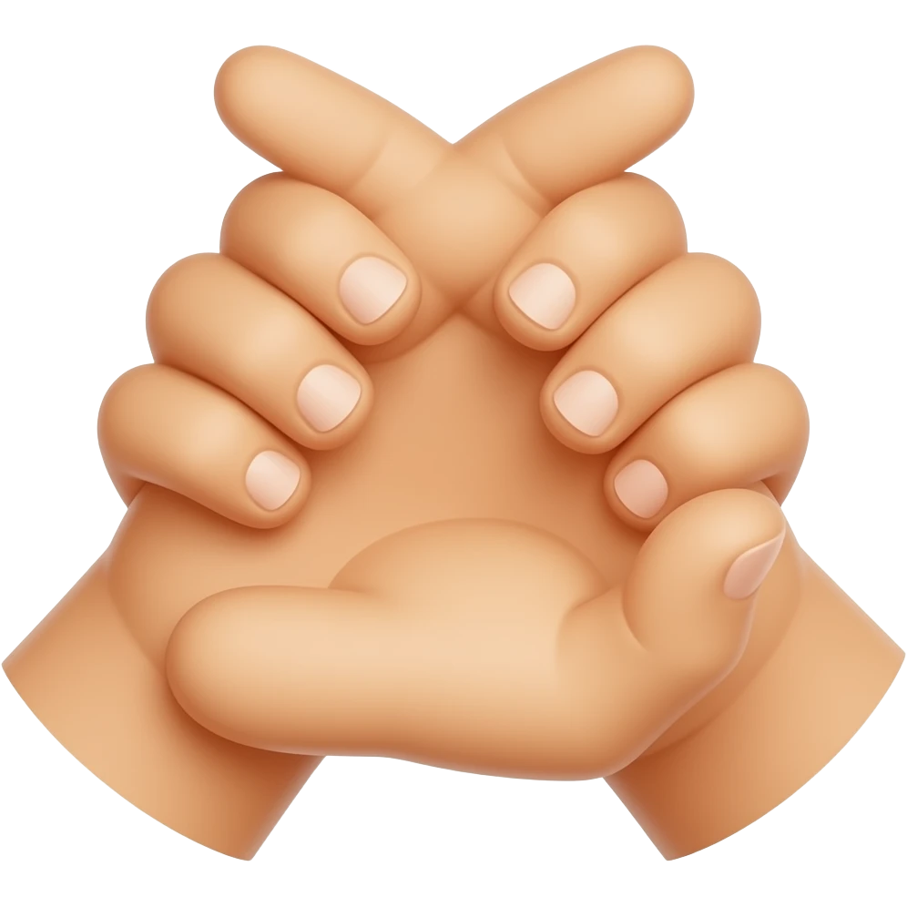 manos cruzadas de imposible emoji