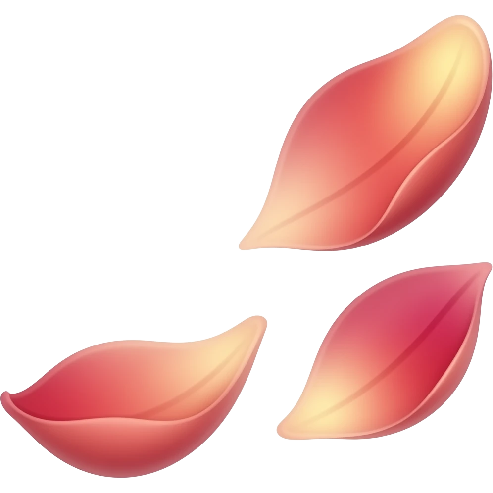 three falling crimson petals emoji