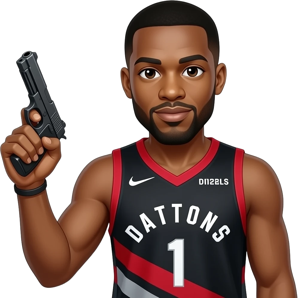 Kawhi holding pistol raptors jersey emoji