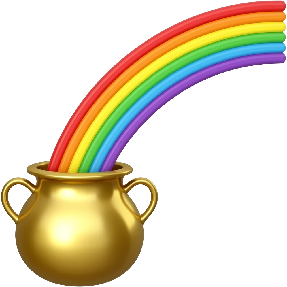 Crea una olla de oro al final de un arcoiris emoji