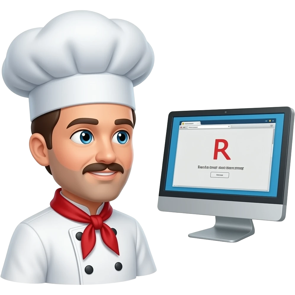page not found sad chef emoji