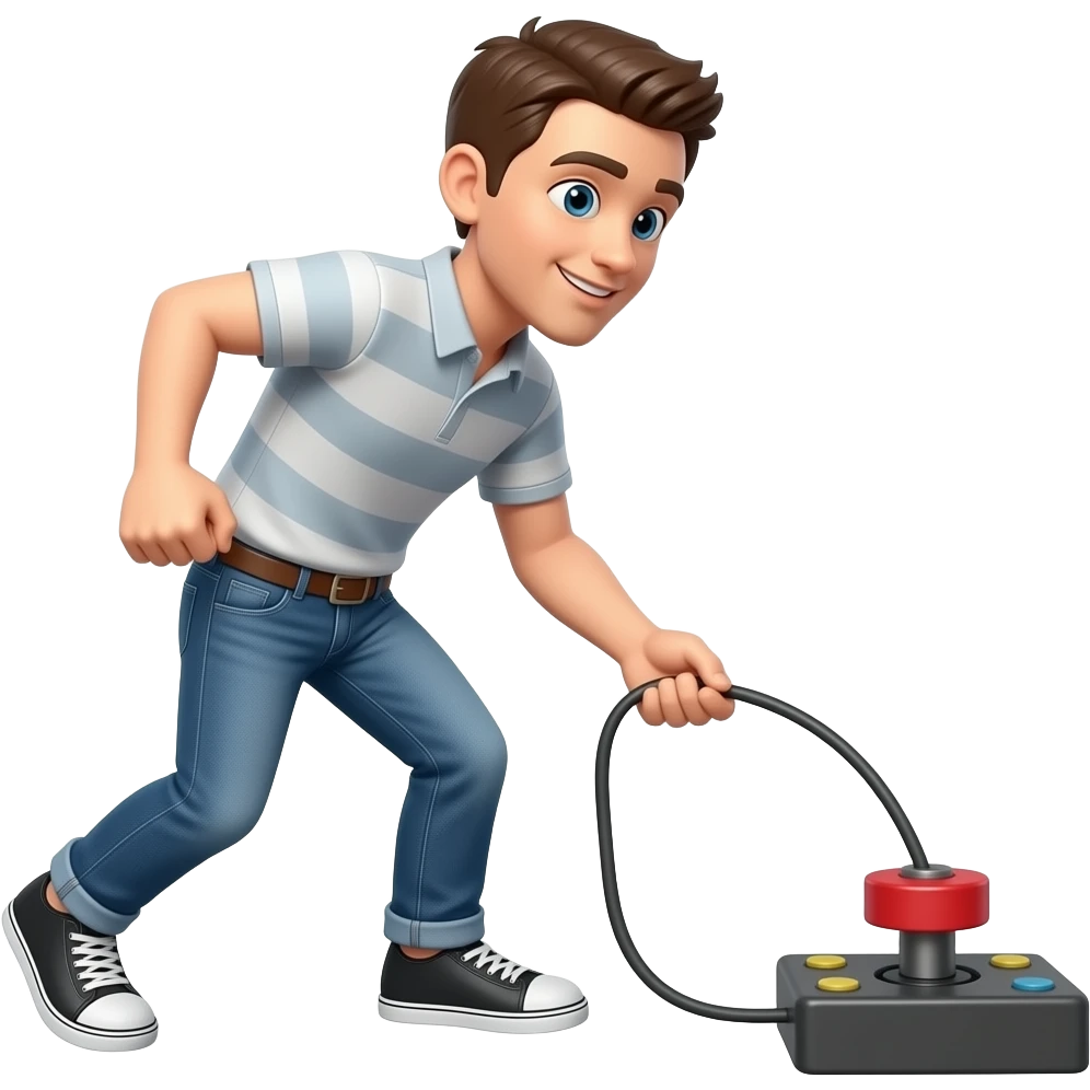 Man pull joystick emoji