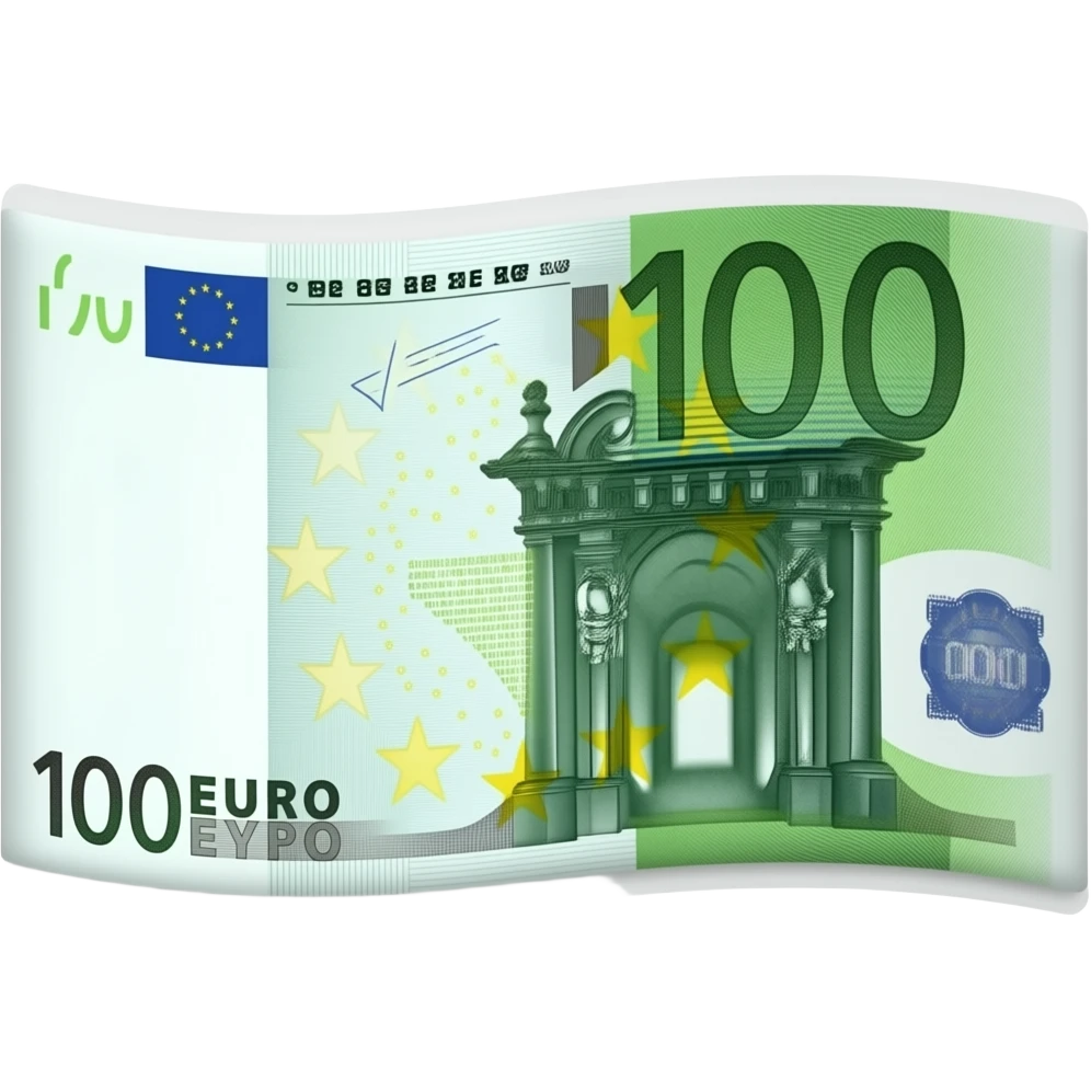 green euro wavy smooth banknote minimalism emoji 3d perspective emoji