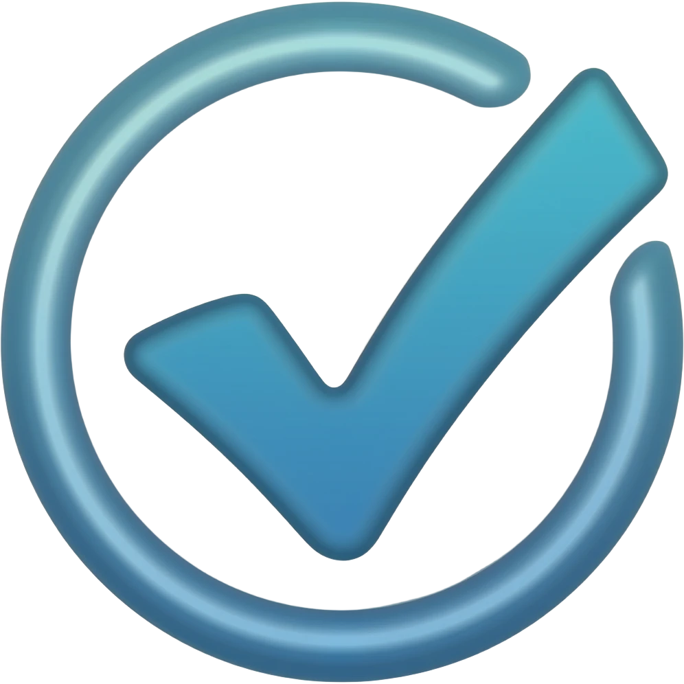 Tick mark ✅ In all blue fill with circular edge and points on circular edge all blue emoji