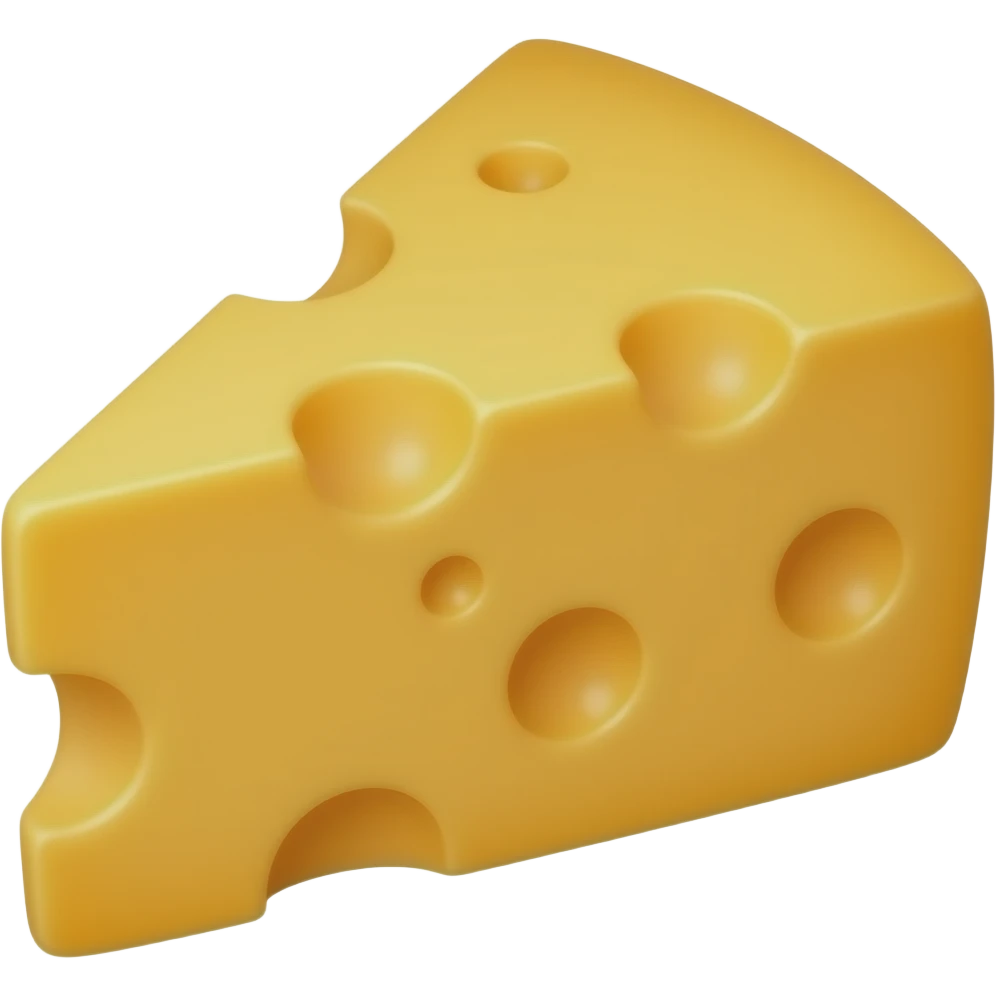 realistic solid cheddar cheese orange emoji