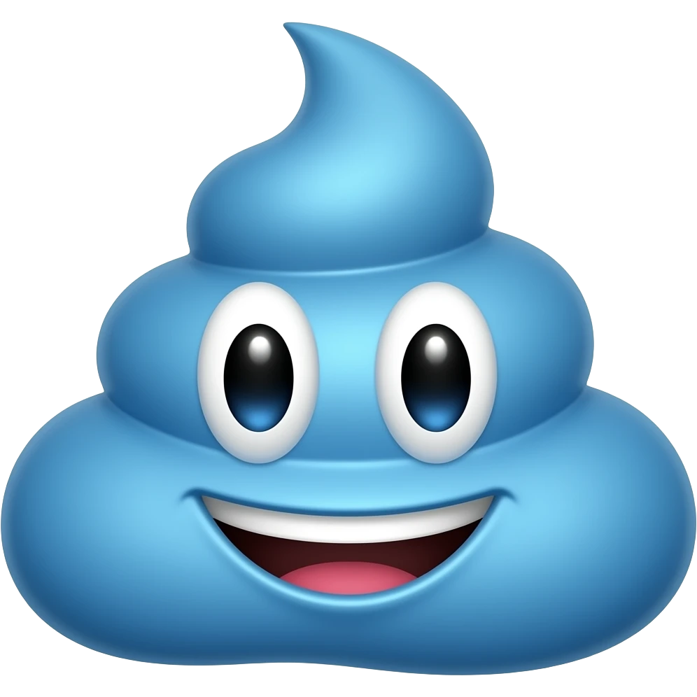 Make it look like this💩but blue emoji