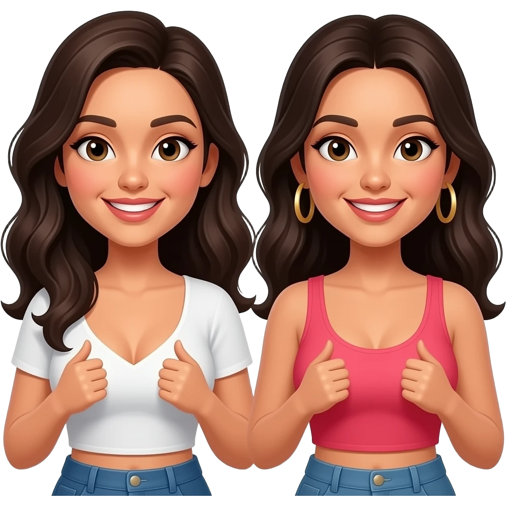 Two latina showing flashing boobs emoji