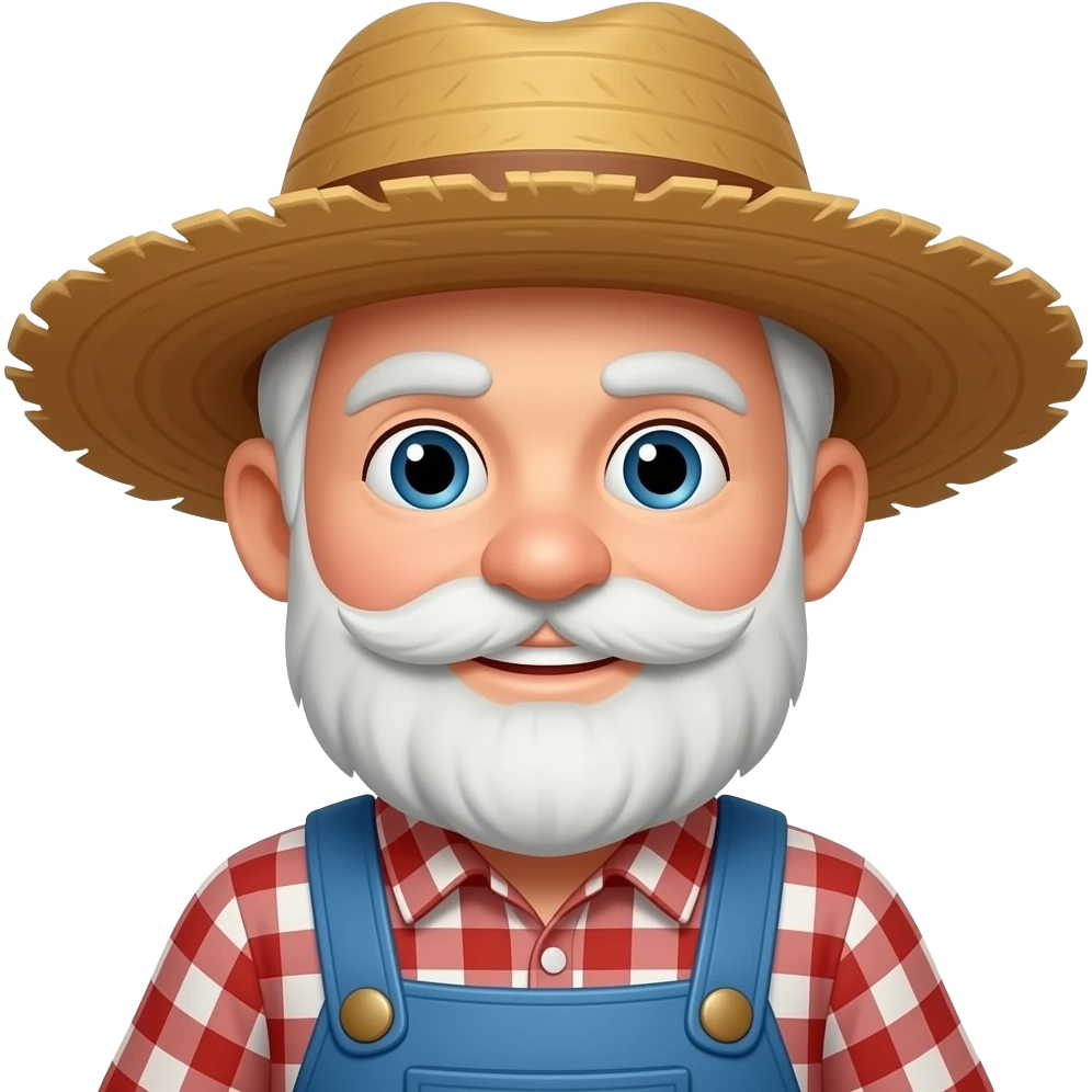cartoonish game assert farmer (just face and upper body area) emoji