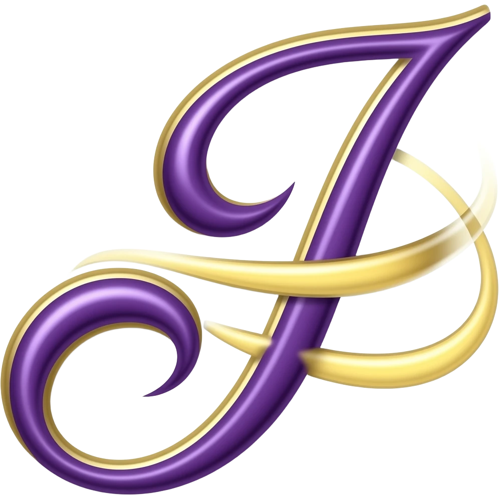 purple letter uppercase j in a cursive style emoji