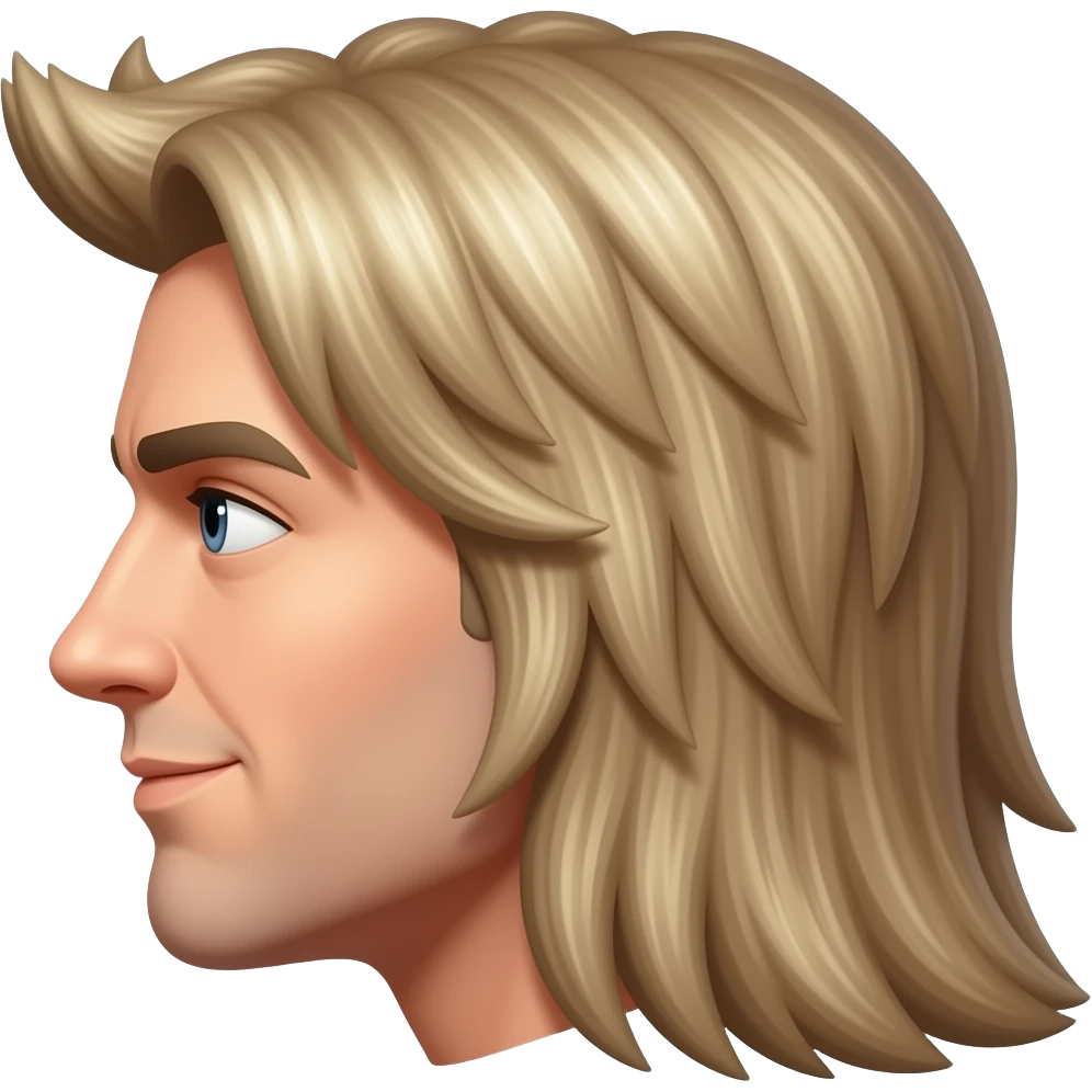 Create an emoji mulet haircup with long haur at the bottom emoji