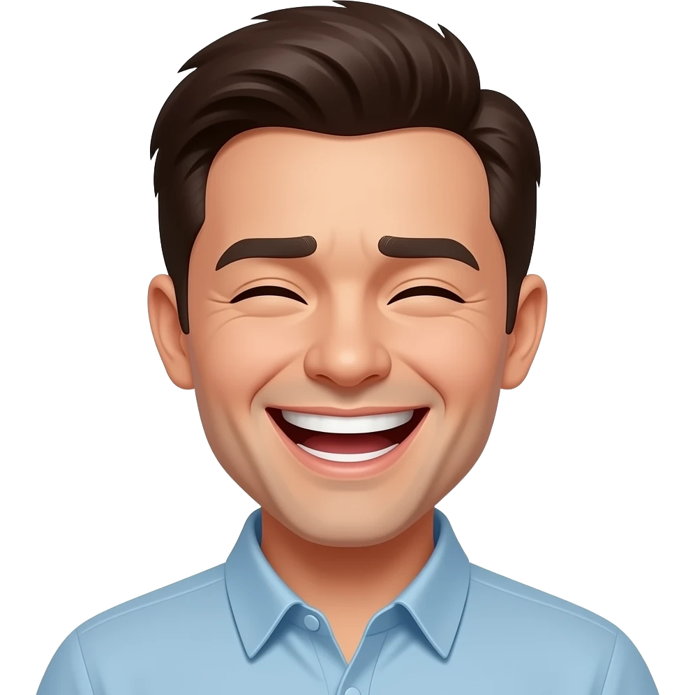 an emoji  laughing extremely but trying to control it emoji