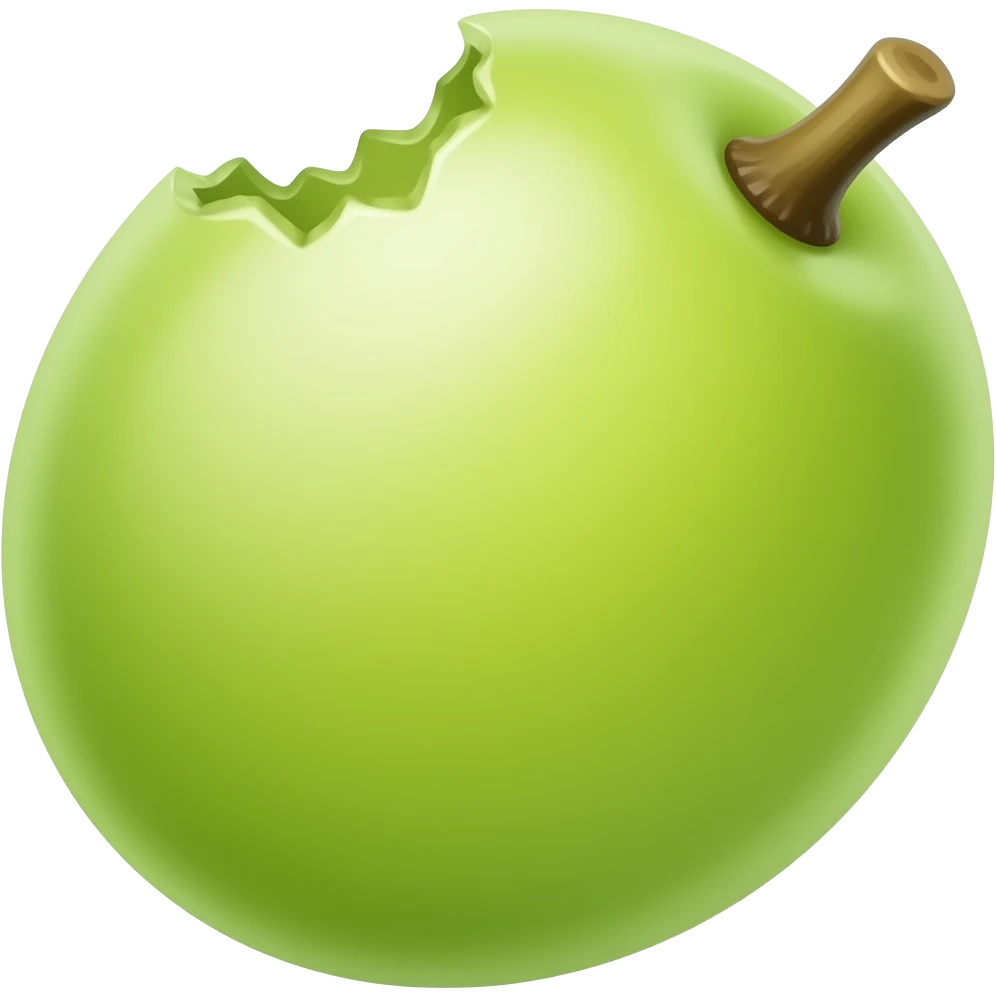 Una sola uva verde mordida emoji