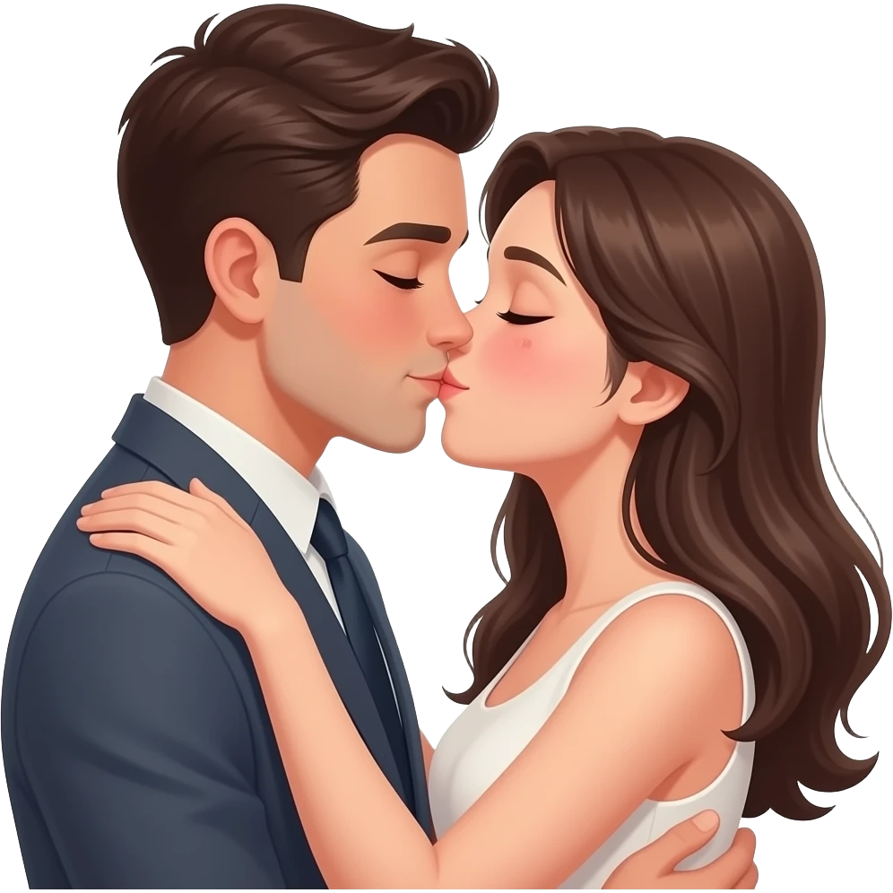 The couple kiss each other emoji