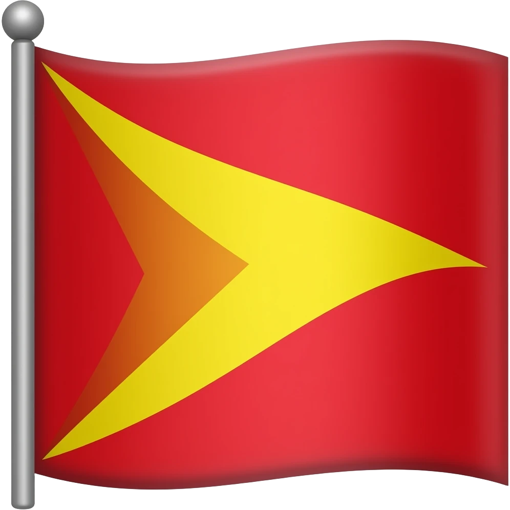 flag plain red background with a yellow triangle pointing east emoji