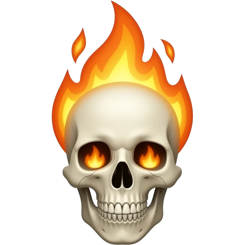 Burning skull emoji