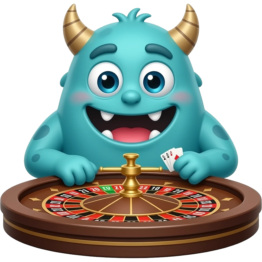 cartoon monster who loves betting emoji