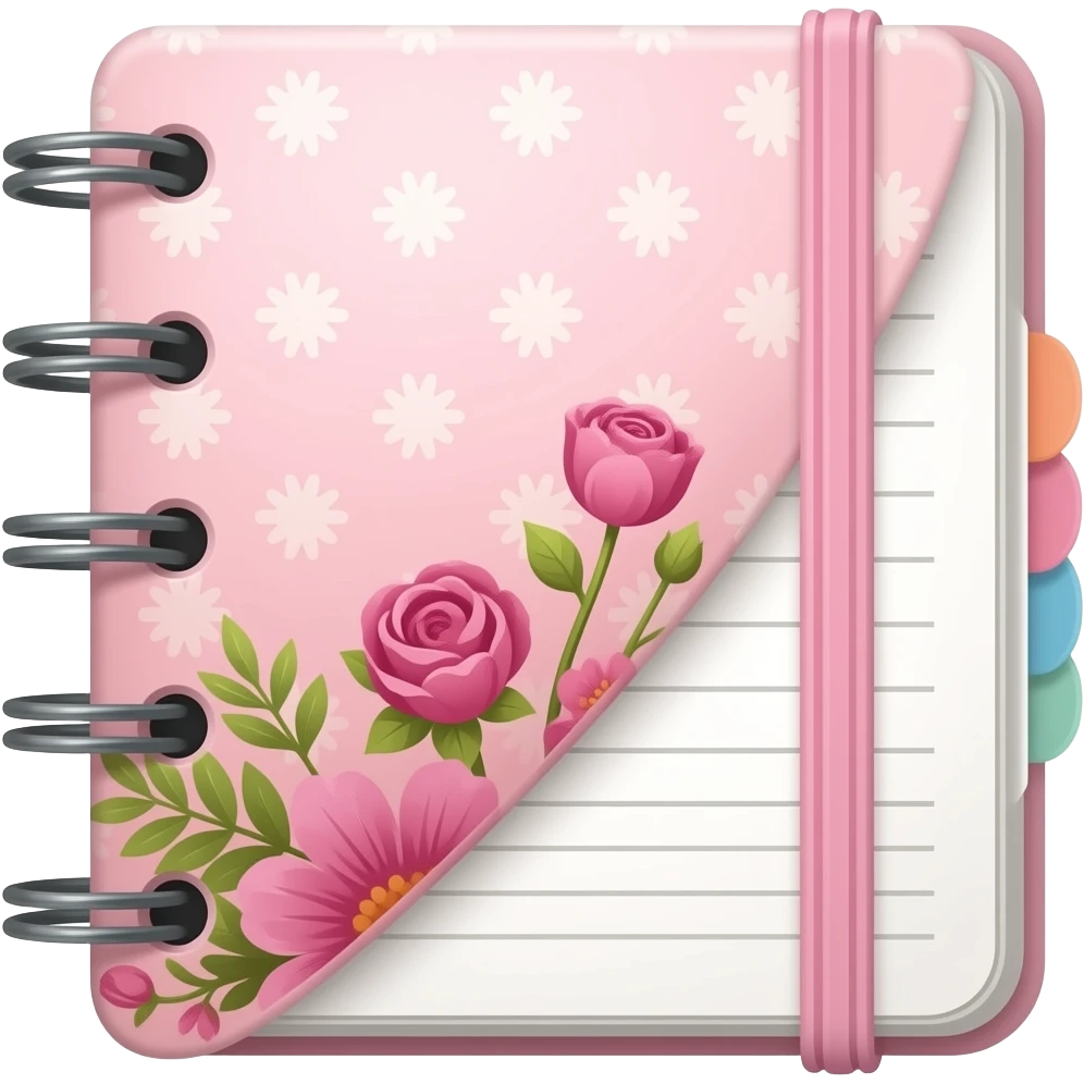 pink planner emoji