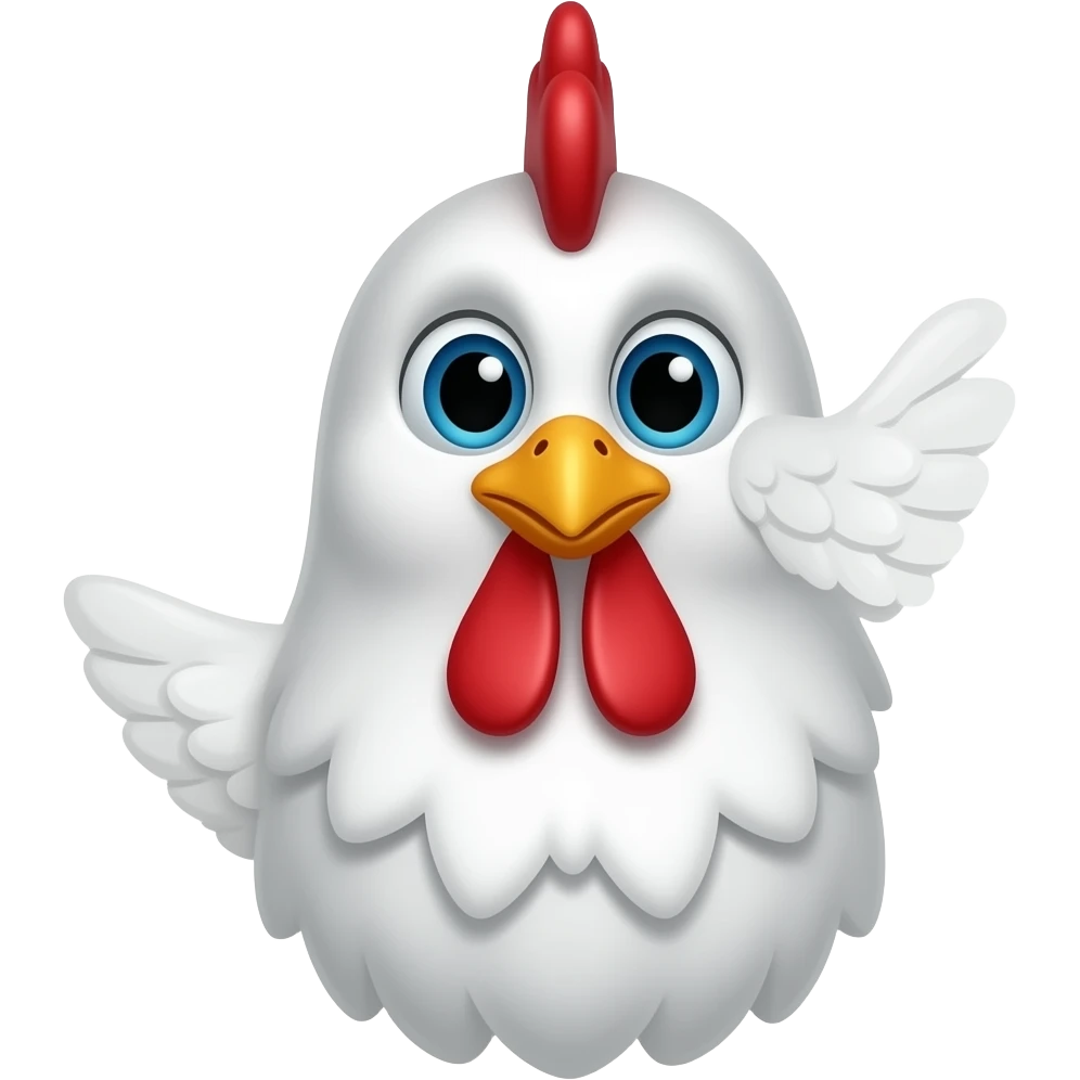 white chicken hand puppet emoji