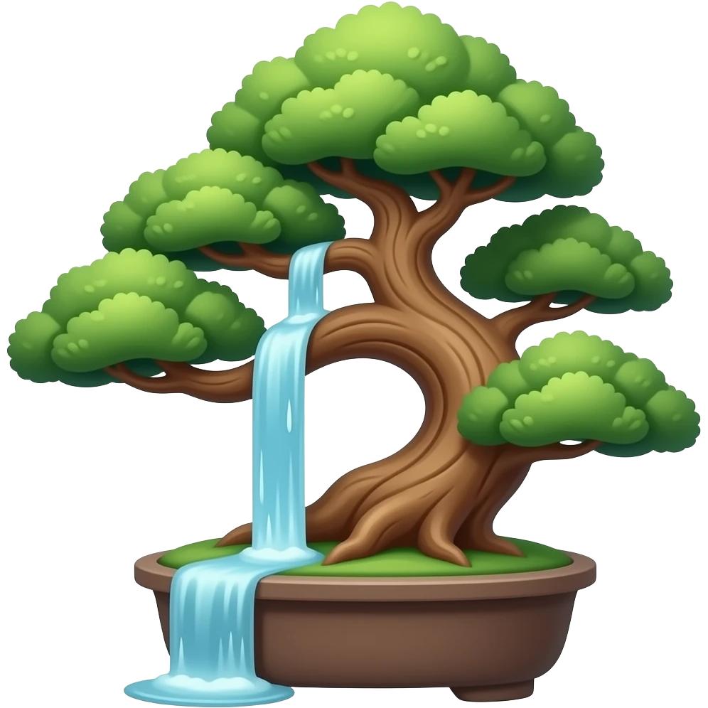 bonsai gevormd als cascade emoji