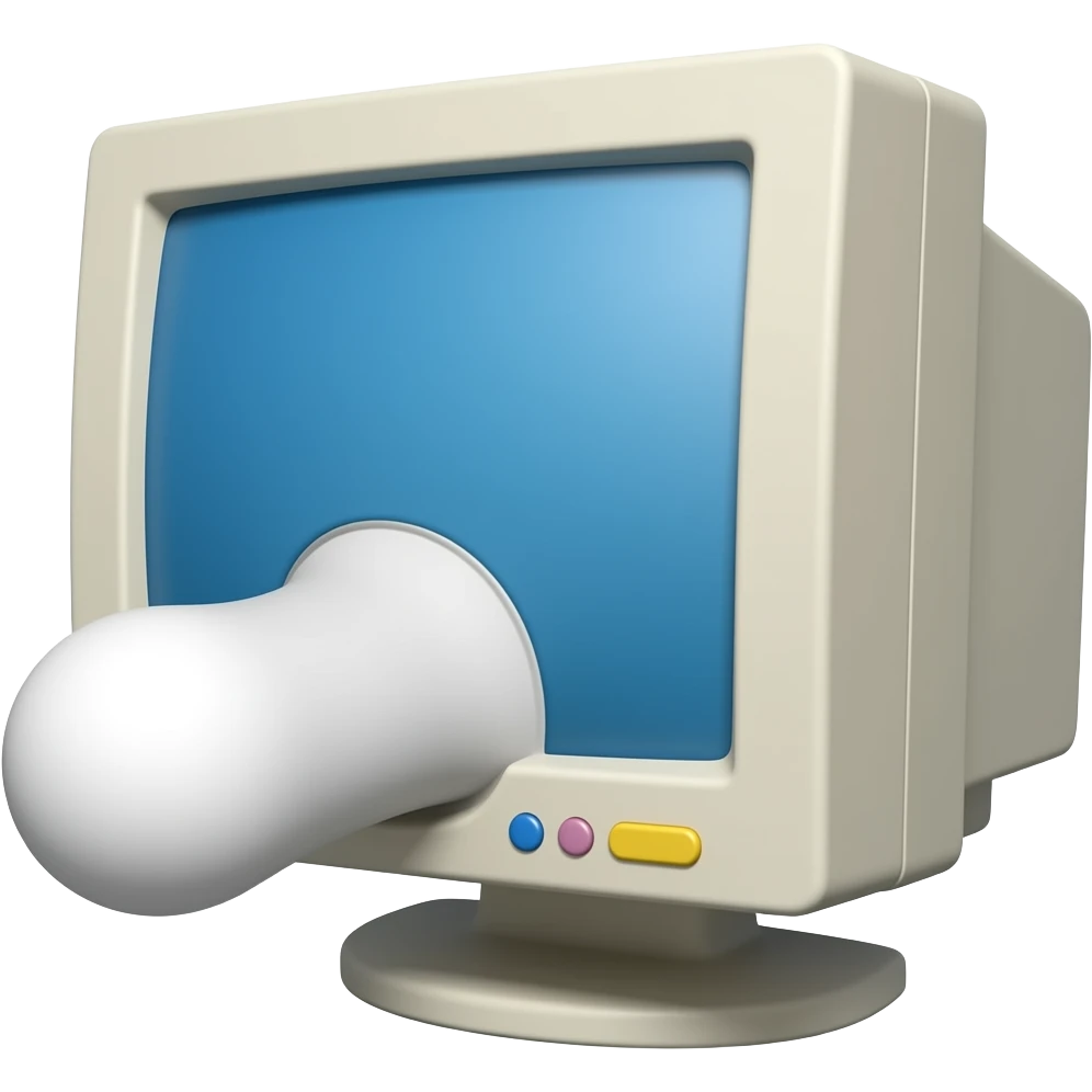 a pc monitor has a big bulbe forwards like its pregnant emoji