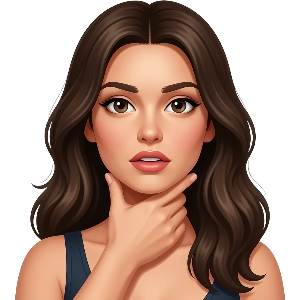 throat choke female sexual long hair emoji