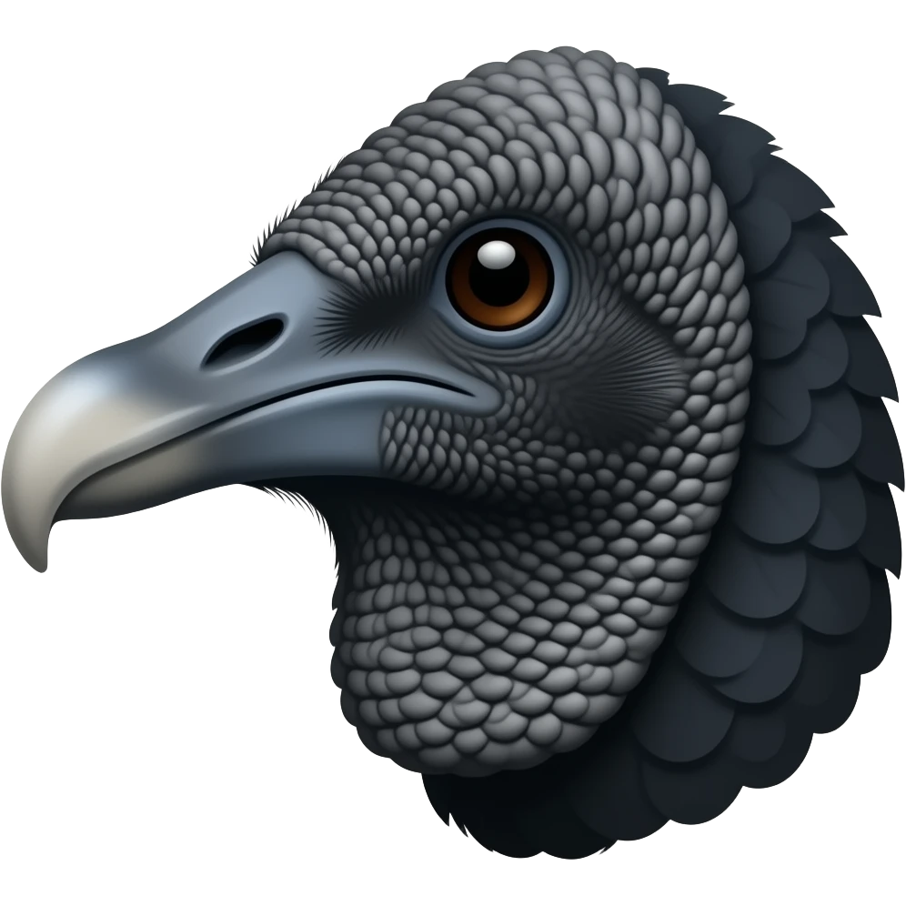 Black vulture side profile headshot emoji