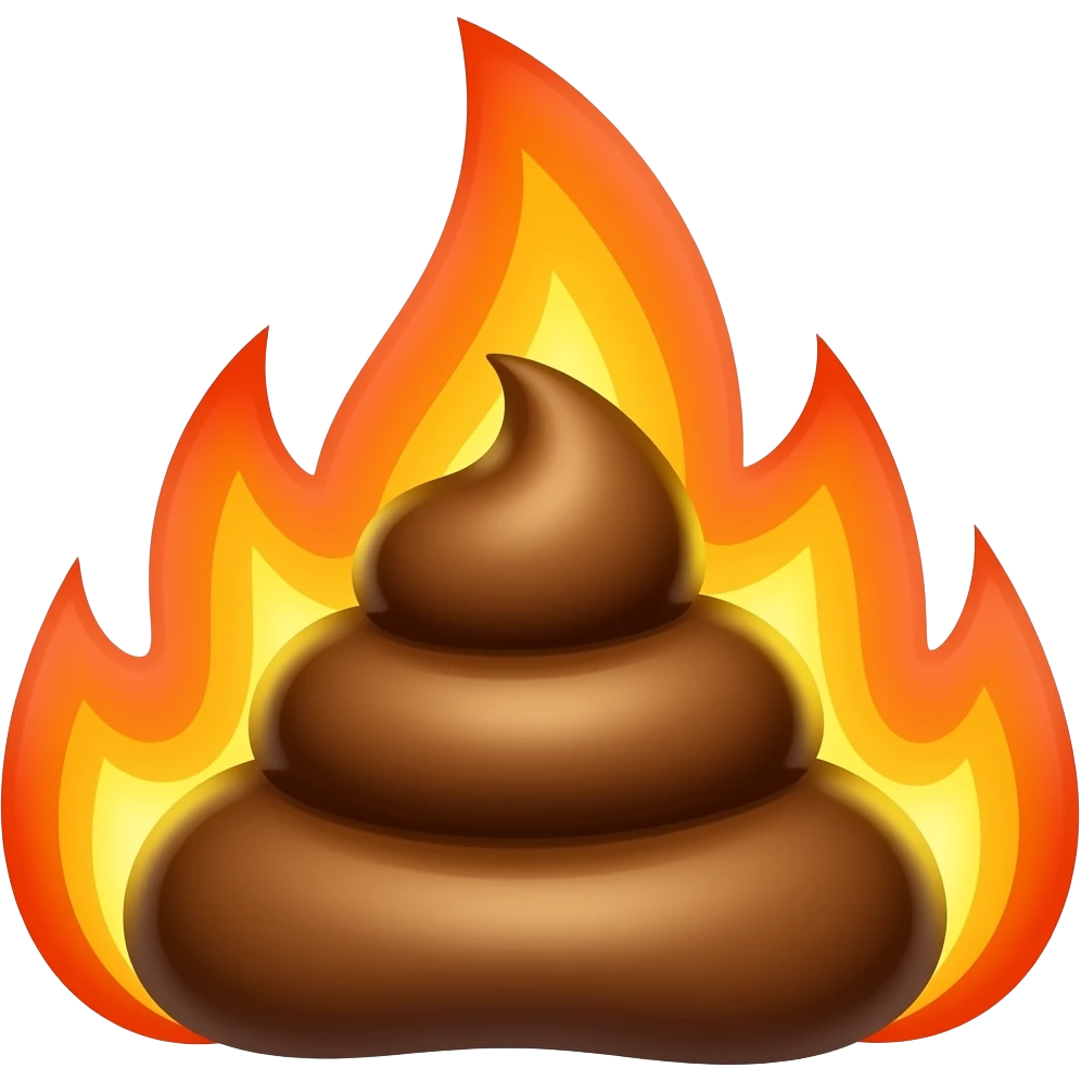 poop on fire emoji